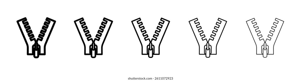 Zipper tool icon Symbol mark in Outline style