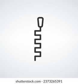 Zipper tool line icon. open zip lock. zip icon. Stock vector illustration isolated on white background.