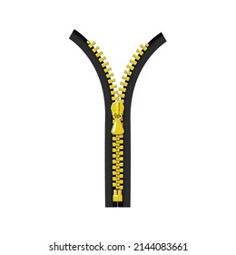 Zipper en diseño plano de moda vector aislado sobre fondo blanco, objetos diseño gráfico.