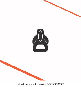 Zipper vector grey icon on white background. Zipper symbol stock   illustration. Business picture.