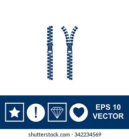 Zipper vector icon. Close. Open.