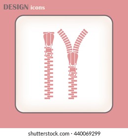 Zipper vector icon. Close. Open.