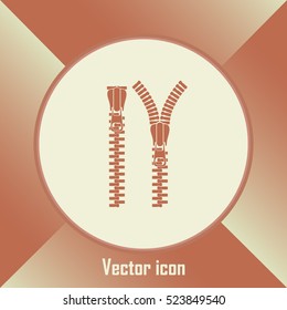 Zipper vector icon. Close. Open.
