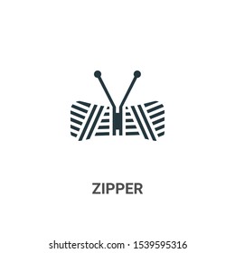 Zipper vector icon on white background. Flat vector zipper icon symbol sign from modern sew collection for mobile concept and web apps design.
