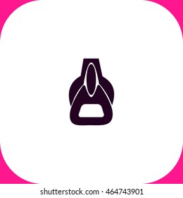 Zipper vector icon on white background.