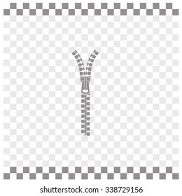 Zipper vector icon. Open.