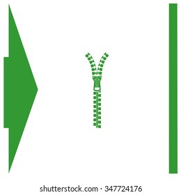 Zipper vector icon. Open.