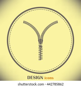Zipper vector icon. Open.