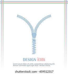 Zipper vector icon. Open.