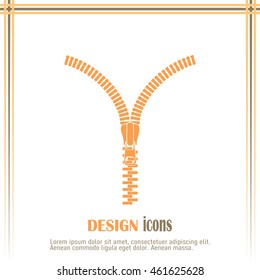 Zipper vector icon. Open.