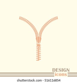 Zipper vector icon. Open.