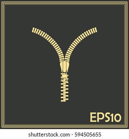 Zipper vector icon. Open.