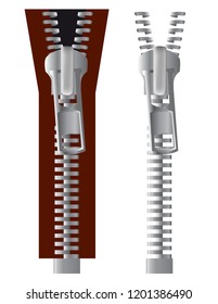 Zipper Vector Illustration. Closed end zip 