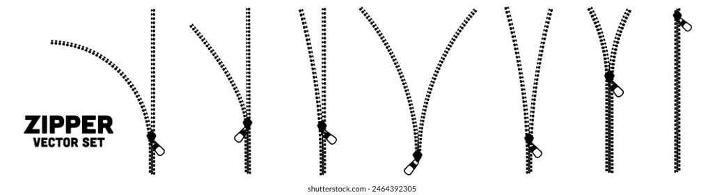 Zipper vector. Zipper template set