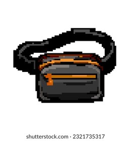 zipper waist bag game pixel art retro vector. bit zipper waist bag. old vintage illustration