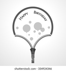 zipper and wish for birthday with circle balloons