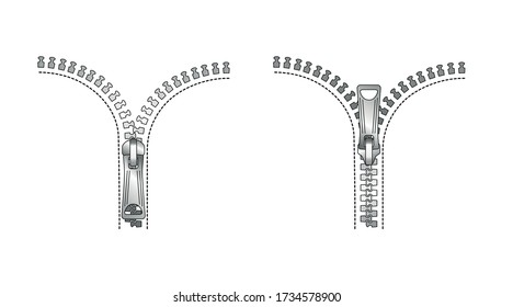 Zipper1. El golpe en ambos lados. Plantilla para su logotipo. Ilustración vectorial.