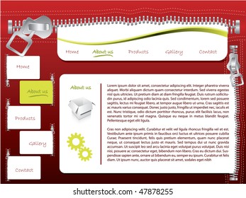 Zippered web template