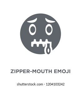 Zipper-Mouth emoji icon. Zipper-Mouth emoji design concept from Emoji collection. Simple element vector illustration on white background.