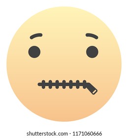Zipper-mouth Face Emoticon Emoji Sign Face for Social network and apps
