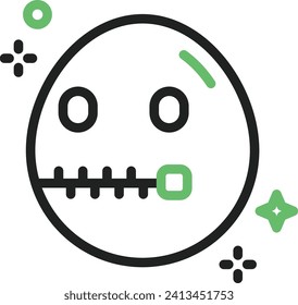 Imagen vectorial del icono de la boca de cremallera. Adecuado para aplicaciones web móviles y medios de impresión.