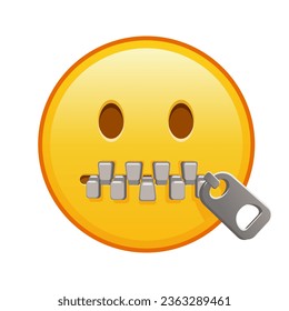 Zipper-Mouth Gesicht Große Größe gelbes Emoji Lächeln