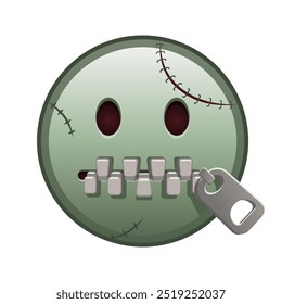 Zipper-Mouth face Large size of zombie halloween emoji