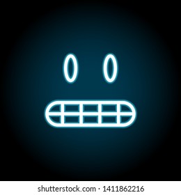 zipper-mouth, face neon icon. Simple thin line, outline vector of Emotion icons for UI and UX, website or mobile application