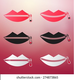 Zipped Lips Clipart Images