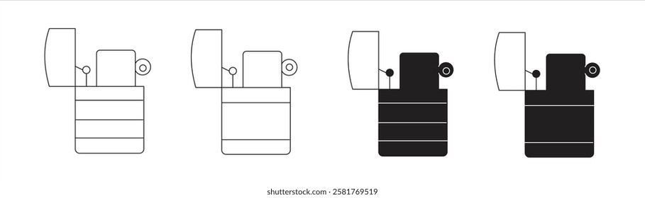 Zippo lighter icon, eps 10 on white background, Vector illustration,