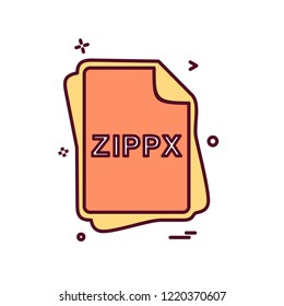 ZIPPX file type icon design vector