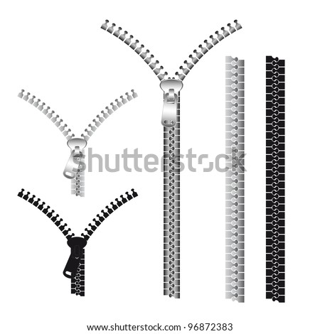 zips vector isolated over white background. vector illustration