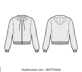 Crop Hoodie Fashion Flats Template Stock Vector (Royalty Free ...