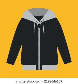 zip-up hoodie on a yellow background