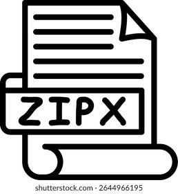 Arquivo de compactação de arquivo zip estendido ZIPX