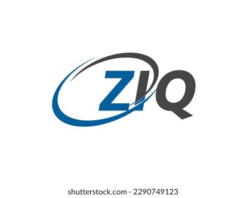 ziq letter creative modern elegant swoosh logo design