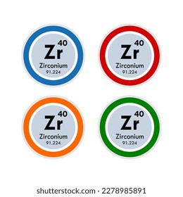 conjunto de iconos de circonio. ilustración vectorial en 4 colores opciones de diseño web