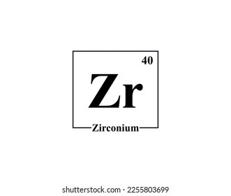 Zirconium icon vector. 40 Zr Zirconium