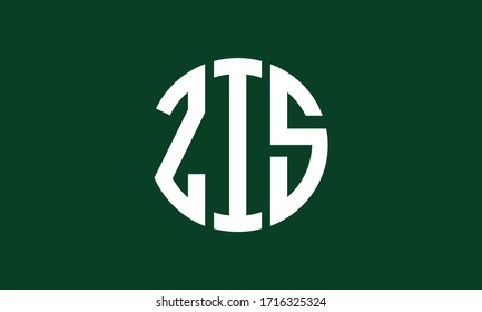 Plantilla de logotipo de marca de vectores de letra monograma abstracta ZIS Circle Emblem