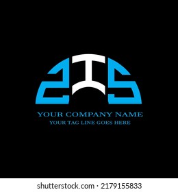 Diseño creativo del logotipo de la letra ZIS con gráfico vectorial