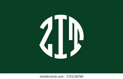 ZIT Circle Emblem Abstract Monogram Letter Mark Vector Logo Template