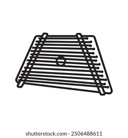zither icon Black line art vector logo