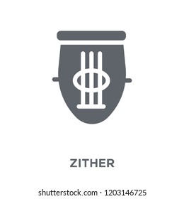 Zither icon. Zither design concept from Music collection. Simple element vector illustration on white background.