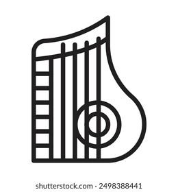 zither icon linear logo mark in black and white