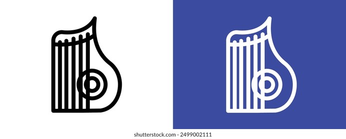 zither icon logo sign set vector outline