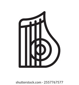 zither icon Outline vector for web ui