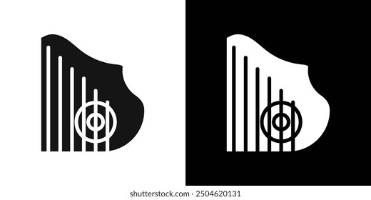 zither icon Symbol mark in filled style