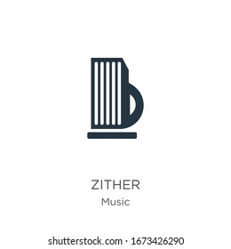 Zither icon vector. Trendy flat zither icon from music collection isolated on white background. Vector illustration can be used for web and mobile graphic design, logo, eps10