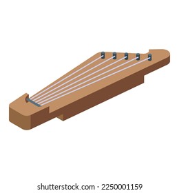 Zither kantele icon isometric vector. Gusli music. Instrument violin