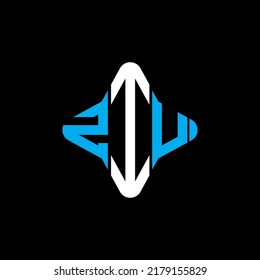 ZIU letter logo creative design with vector graphic
